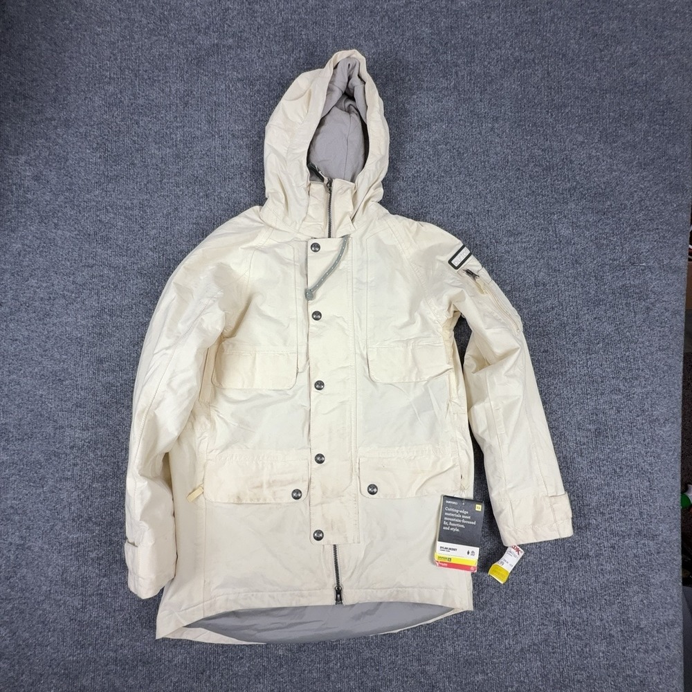Burton Dylan Jacket Womens XS Beige Canvas DRYRIDE 2L Hooded Ski Thinsulate